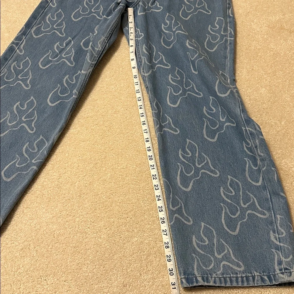 Vintage Vans Check -5 Blaze loose denim jeans featuring flame print size 33x31 - Picture 6 of 12
